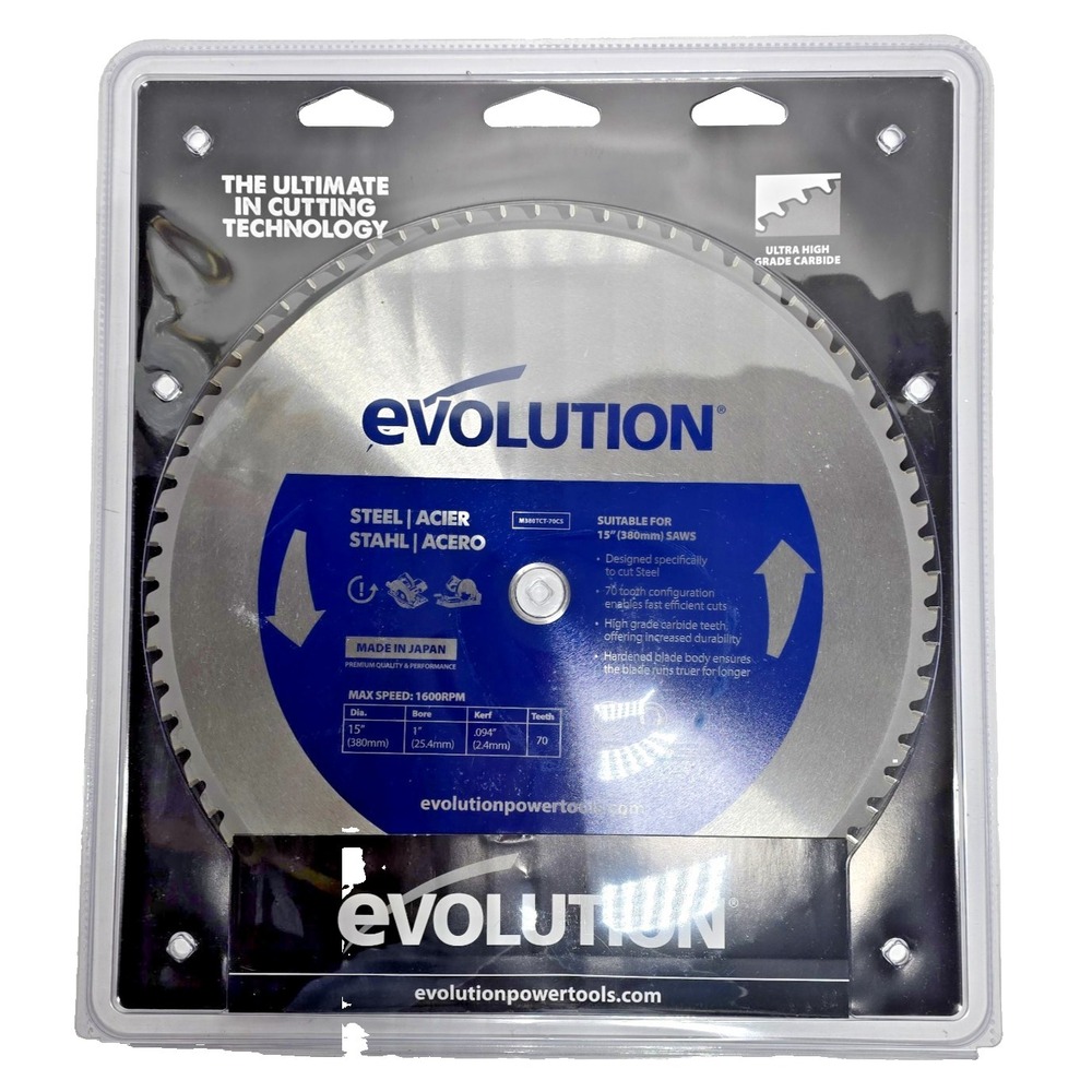 Evolution Power Tools 15BLADEST Steel Cutting Saw Blade, 15-Inch x 70-Tooth Blue